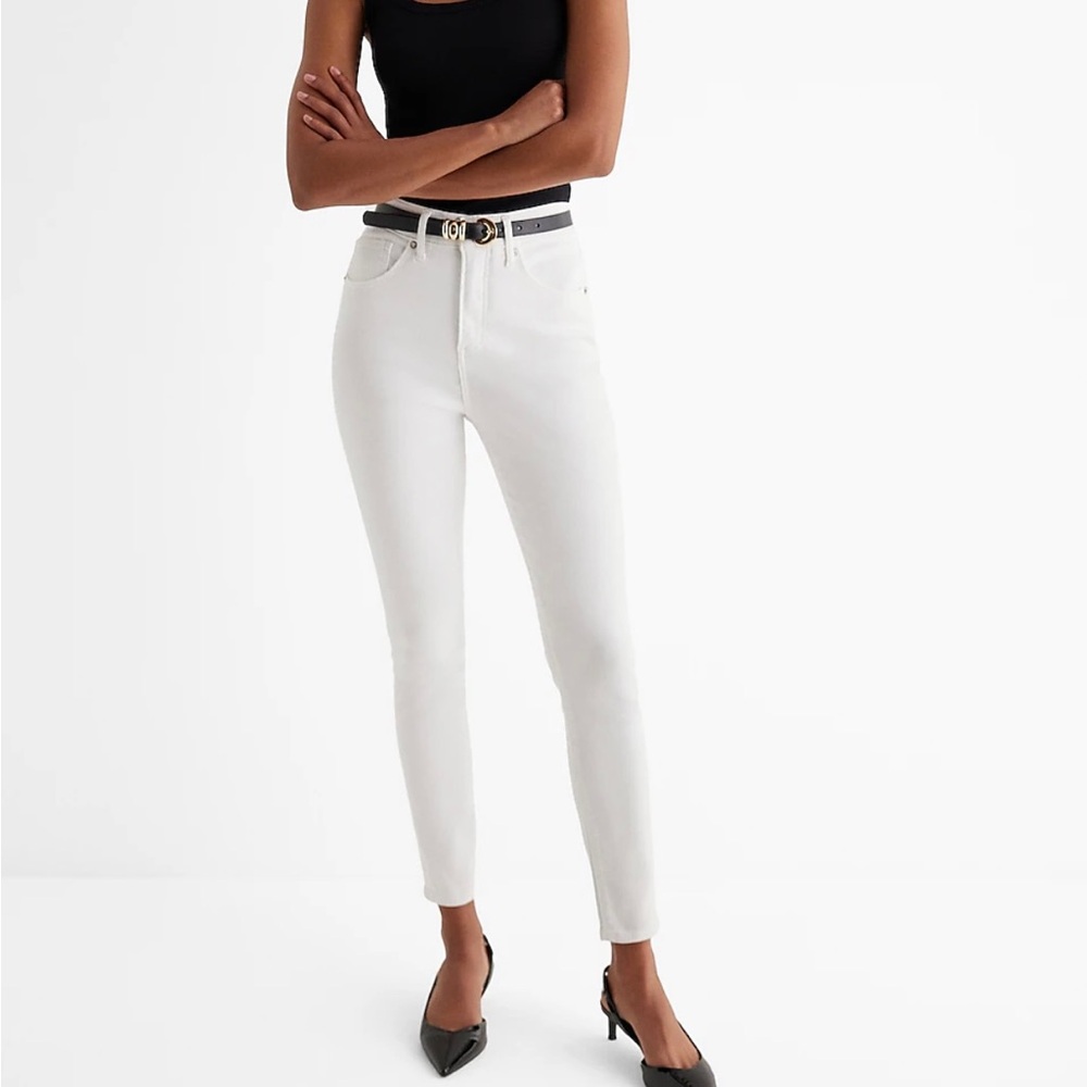 Express High Waisted White Supersoft Skinny Jeans